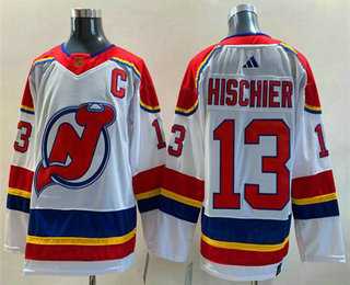 Men's New Jersey Devils #13 Nico Hischier White 2022 Reverse Retro Stitched Jersey,We sell and wholesale Men's New Jersey Devils #13 Nico Hischier White 2022 Reverse Retro Stitched Jersey on line form chian!
